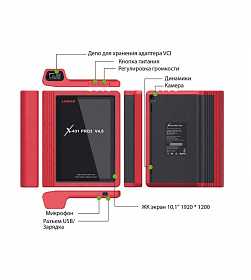 Диагностический мультимарочный сканер Launch X-431 PRO v. 4.0 2020 N80081
